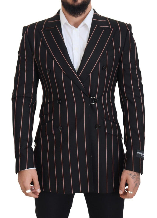 Elegant Slim Fit Double-Breasted Black Blazer