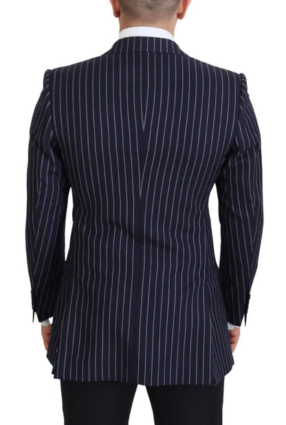 Elegant Navy Slim Fit Wool Blazer