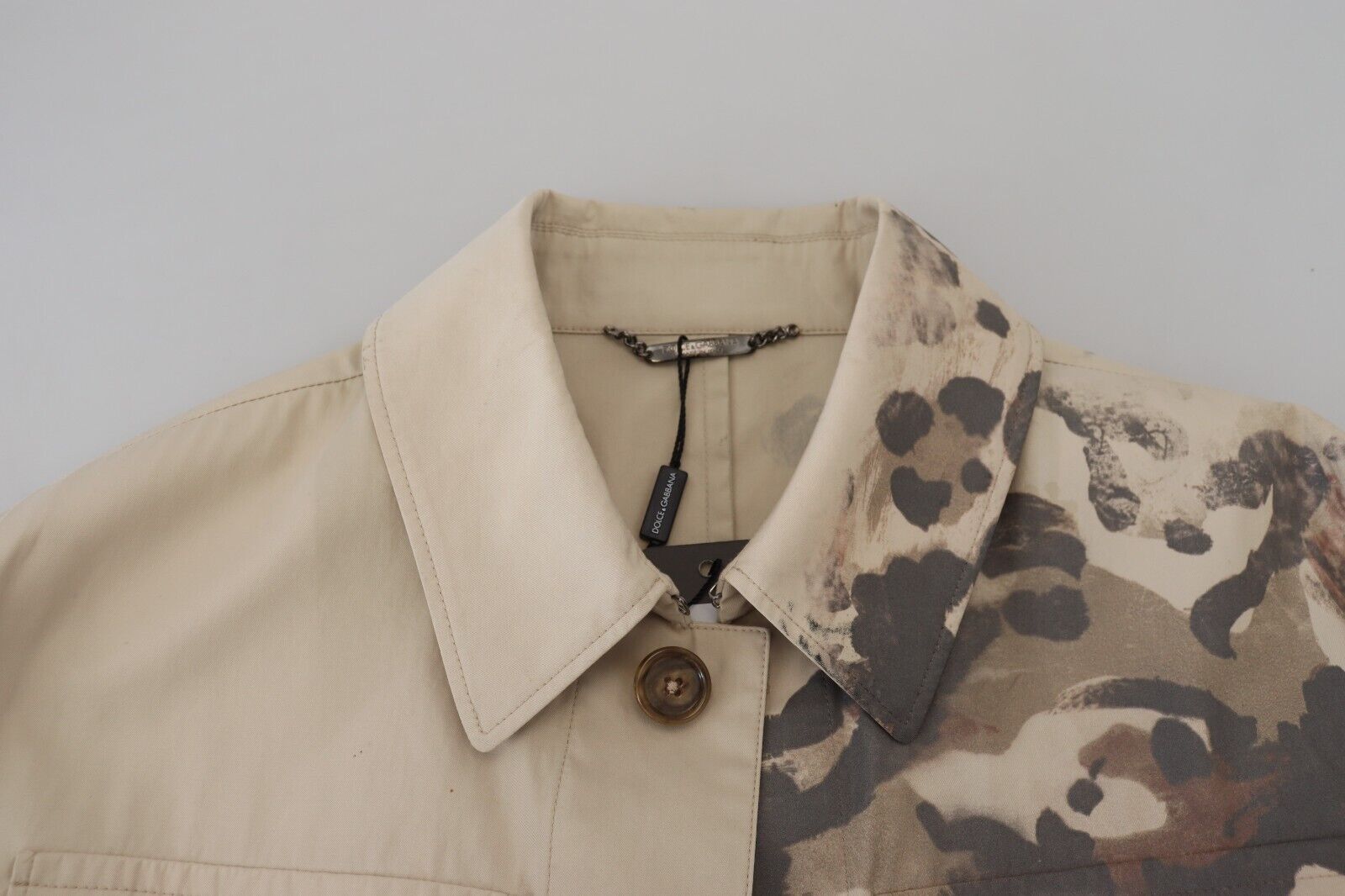 Elegant Beige Cotton Button-Down Shirt