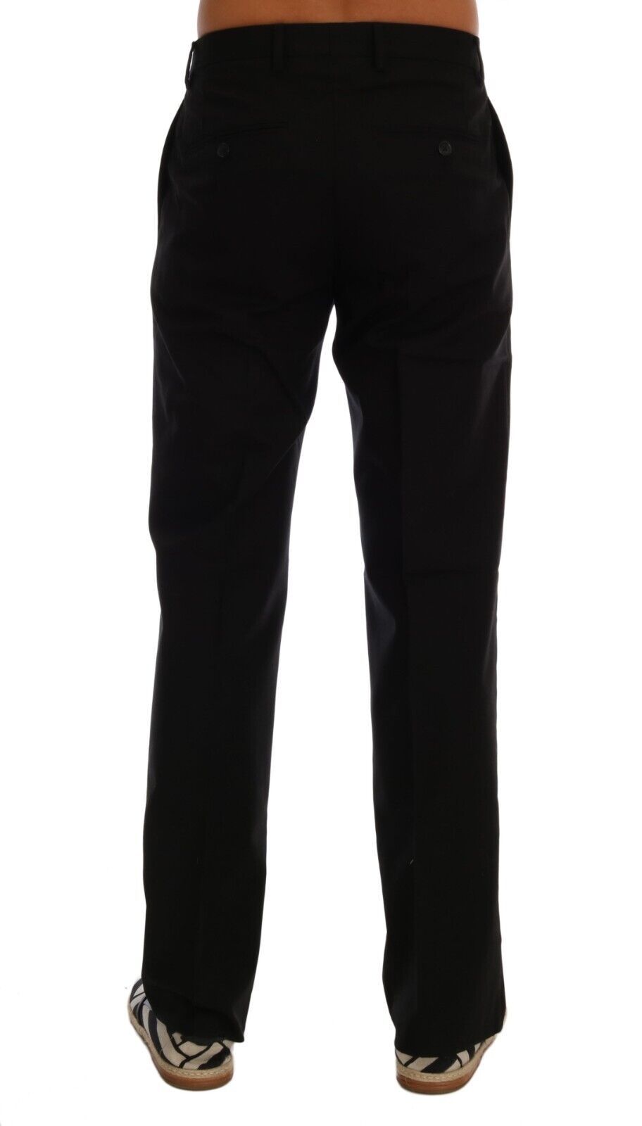 Elegant Black Cotton Stretch Pants