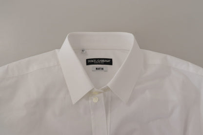 Elegant Slim Fit White Martini Dress Shirt