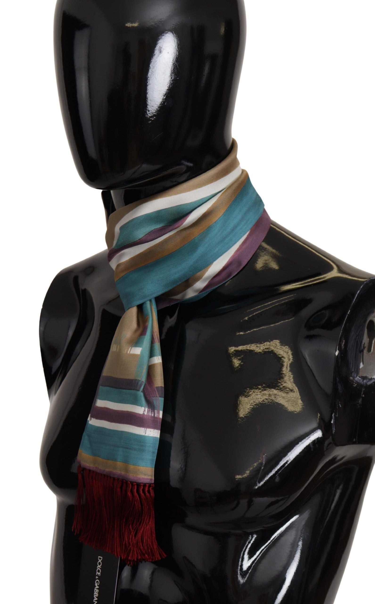 Elegant Multicolor Silk Men's Scarf