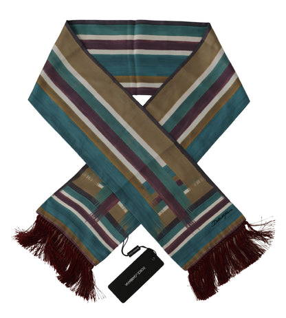 Elegant Multicolor Silk Men's Scarf