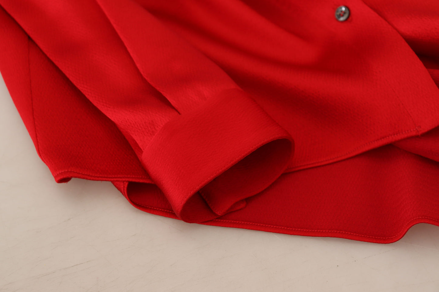 Elegant Red Ascot Collar Blouse