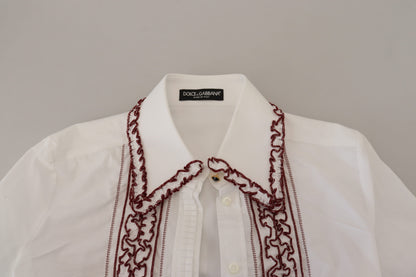 Elegant White Cotton Polo Top