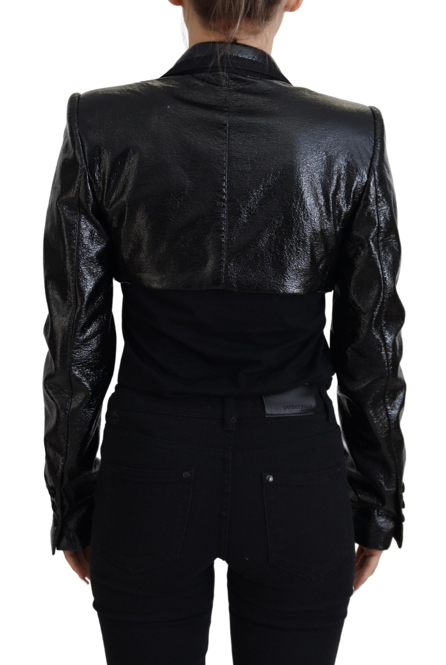 Elegant Cropped Black Designer Jacket