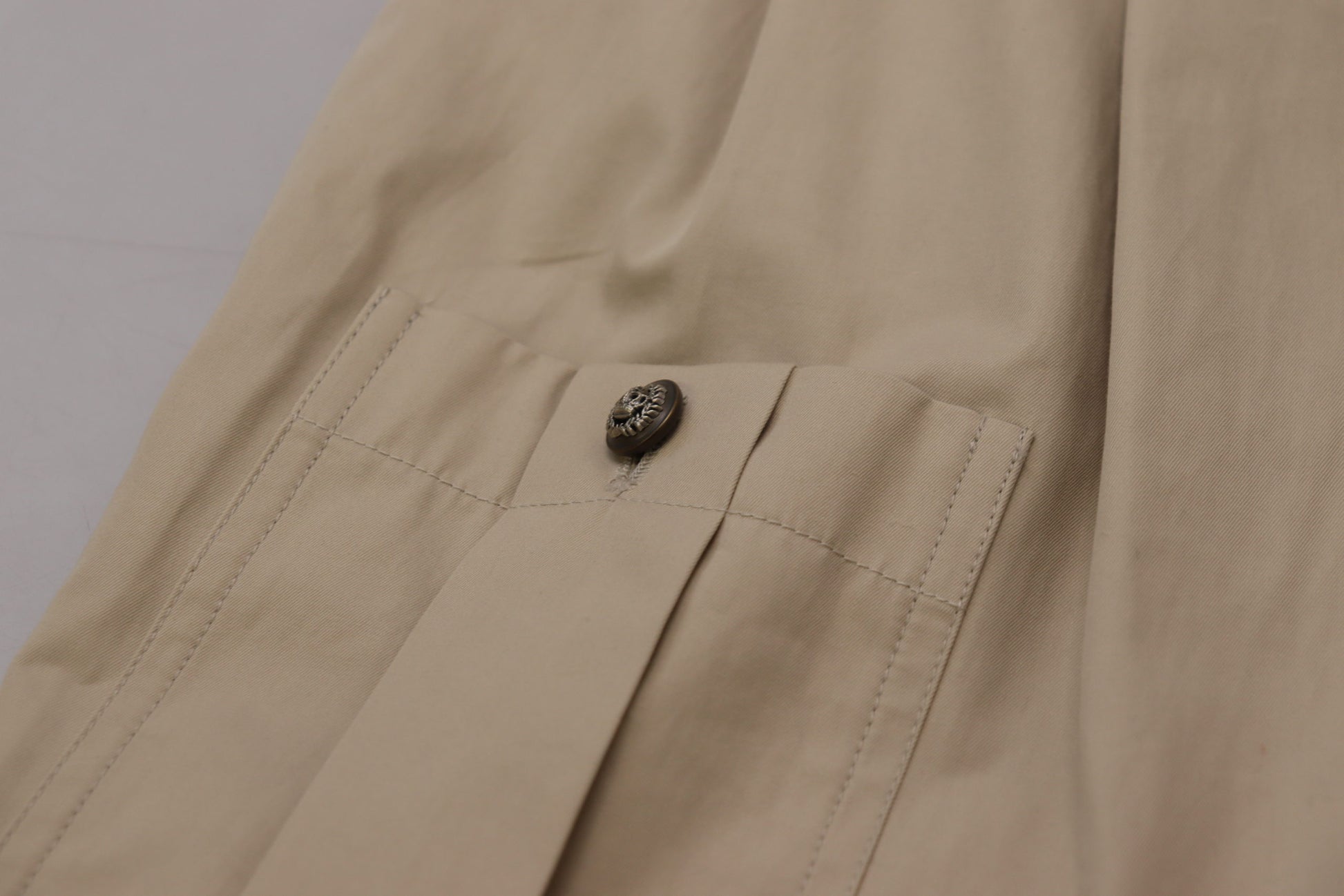 Elegant Beige Cotton Trousers