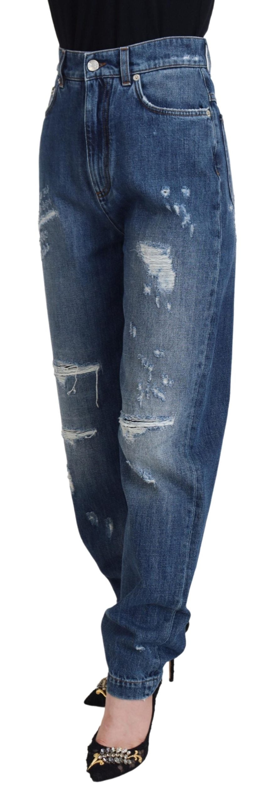 Elegant Tattered Denim Jeans