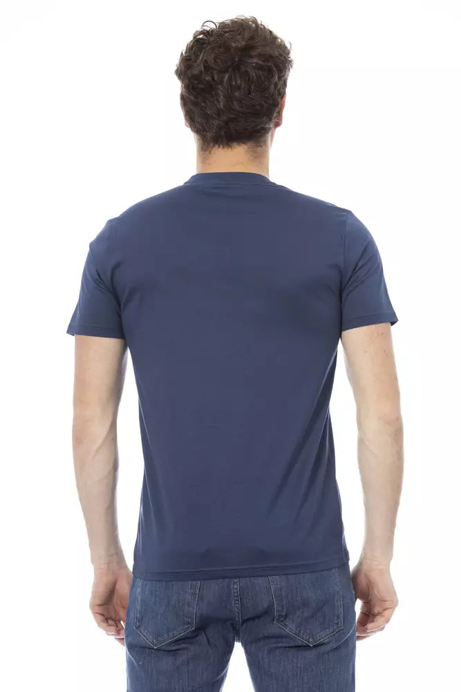 Blue Cotton Men T-Shirt