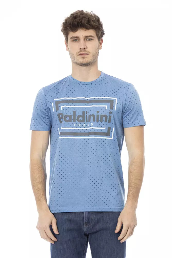 Light Blue Cotton Men T-Shirt