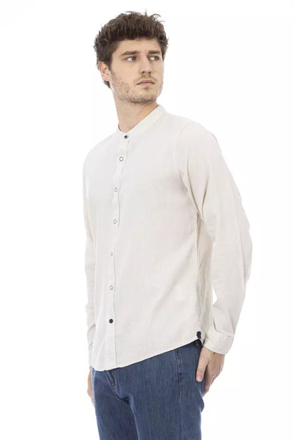 White Rayon Men Shirt