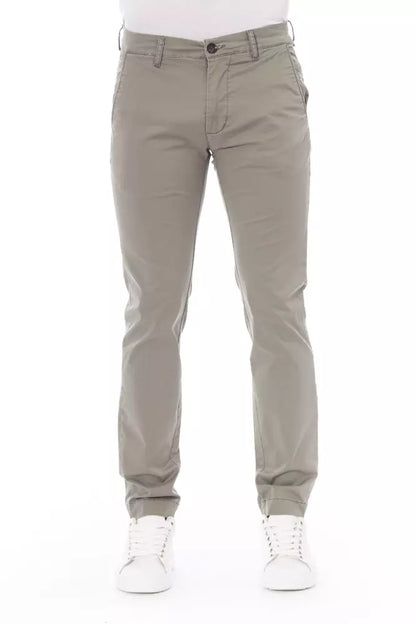 Beige Cotton Men Chino