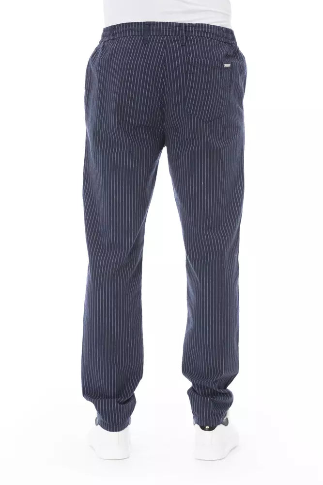 Blue Cotton Men Chino Pants