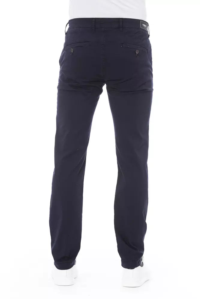 Blue Cotton Men Chino Pant