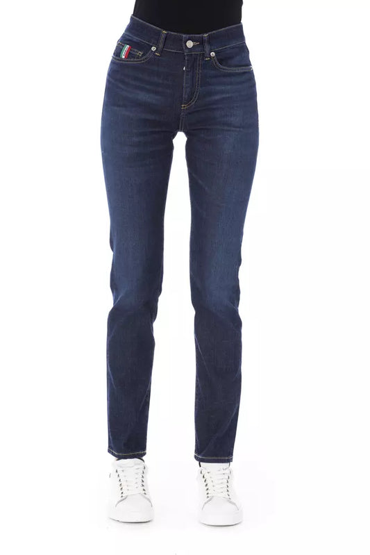 Blue Cotton Women Jeans