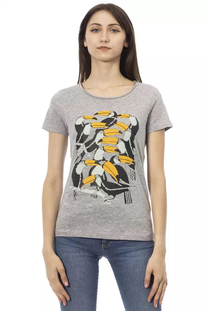 Gray Cotton Women Top