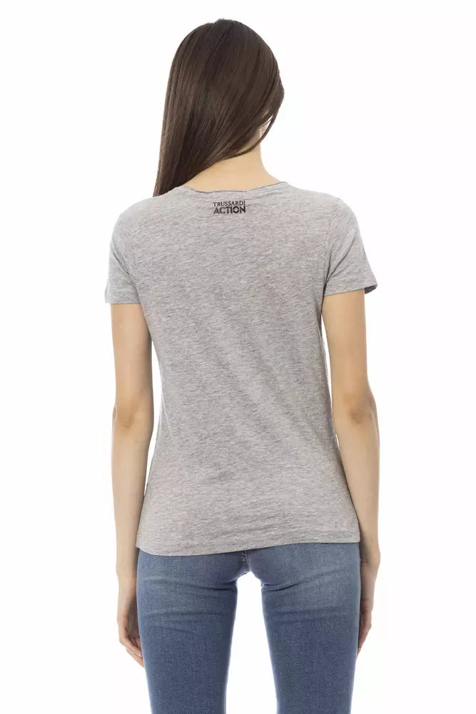 Gray Cotton Women Top