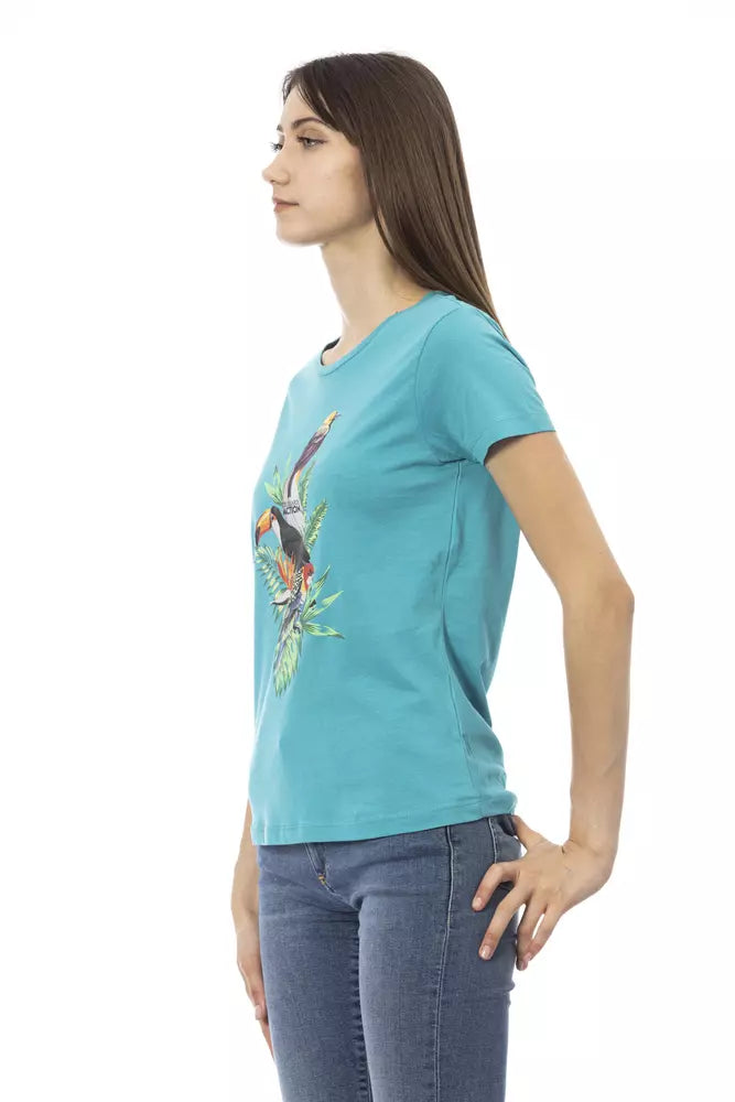 Light Blue Cotton Women Top