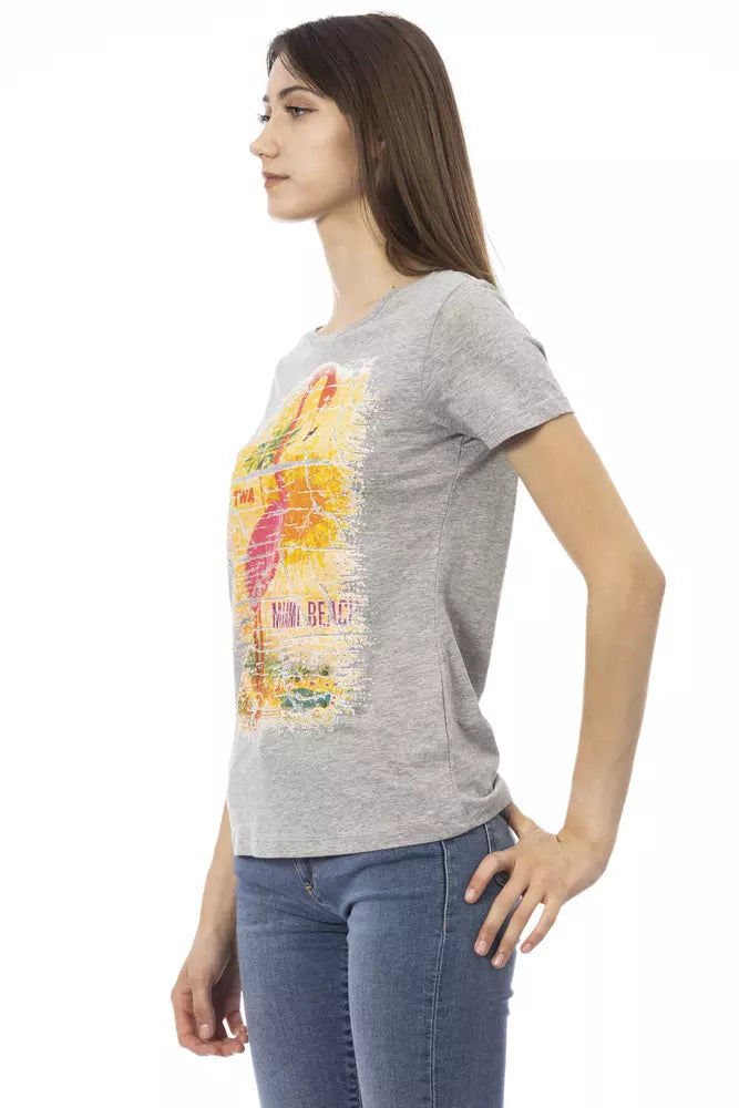 Gray Cotton Women Top