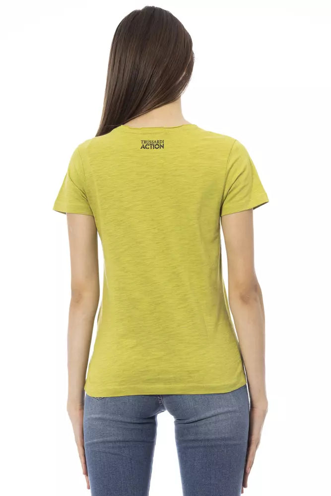 Green Cotton Women T-Shirt