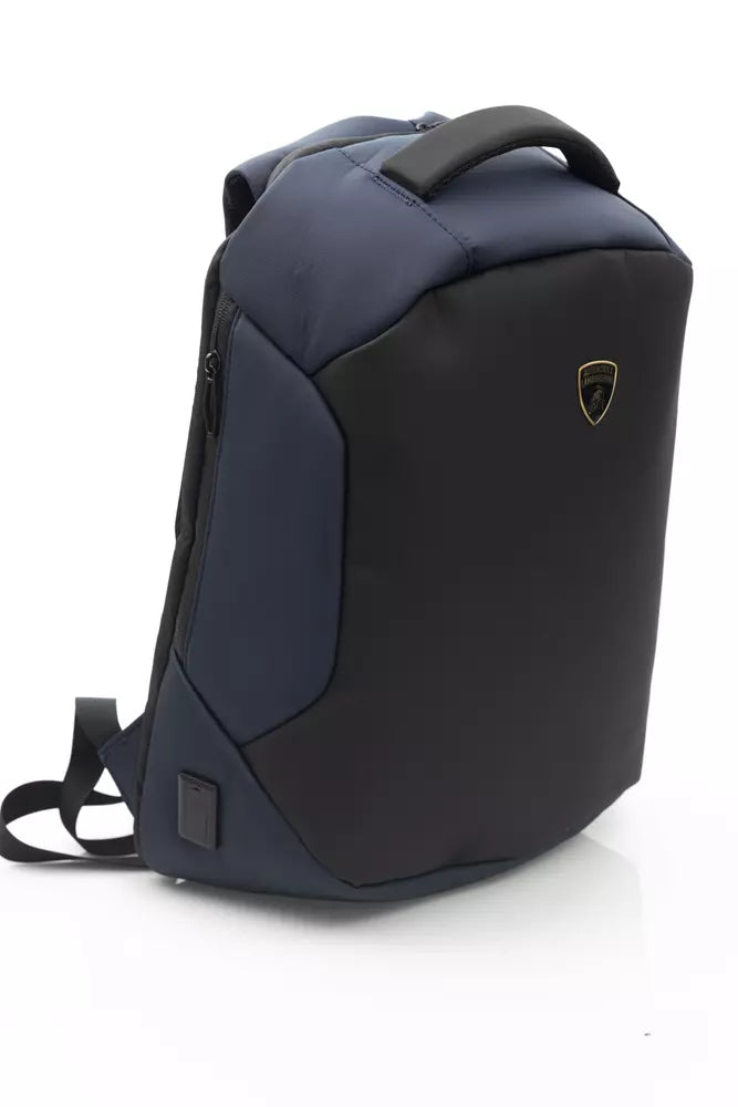 Blue Nylon Men Backpack