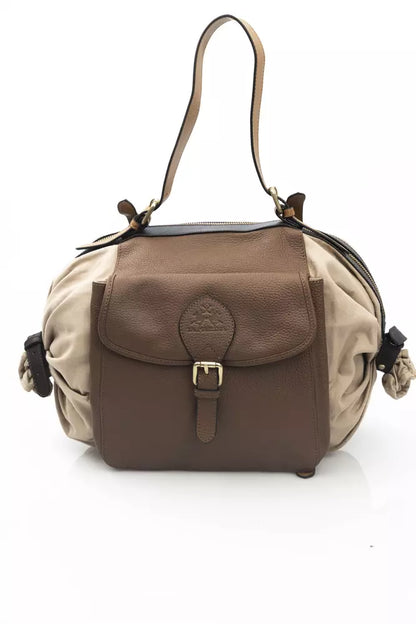 Beige Calf Leather Women Backpack