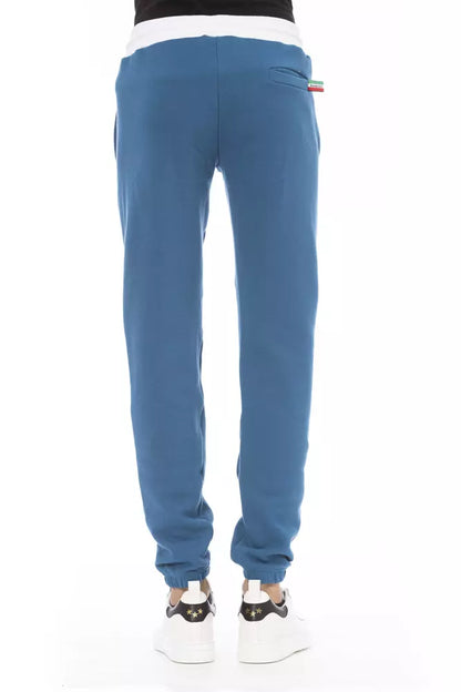 Blue Cotton Men Sport Pant