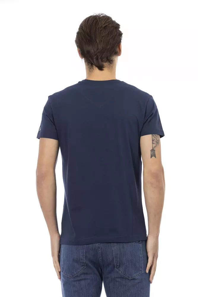 Blue Cotton Men T-Shirt