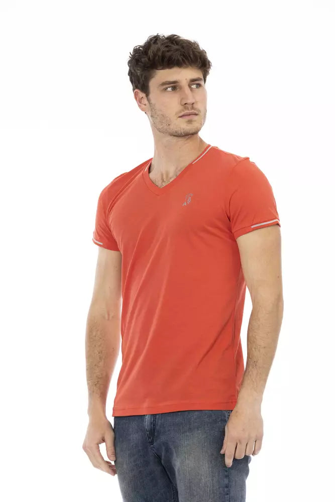 Orange Cotton Men T-Shirt