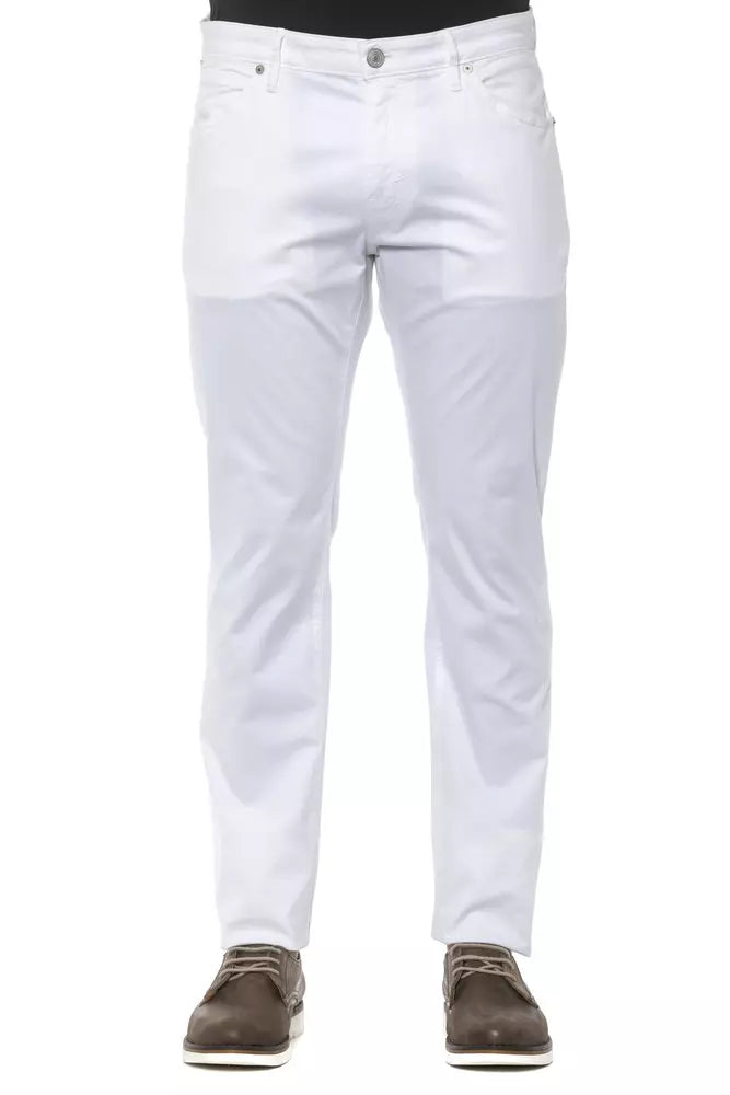 White Cotton Men Trouser