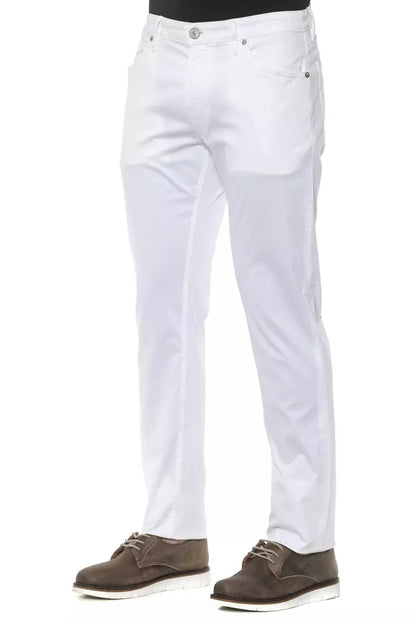 White Cotton Men Trouser