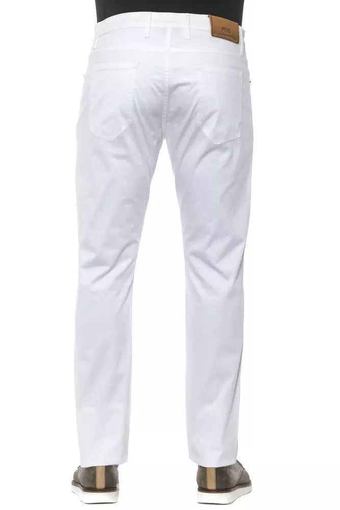 White Cotton Men Trouser