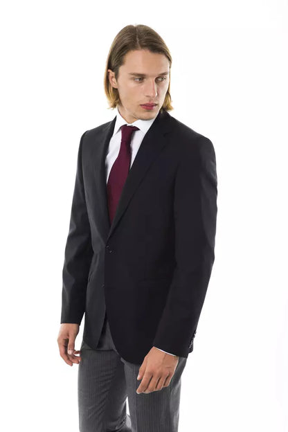 Black Wool Men Blazer