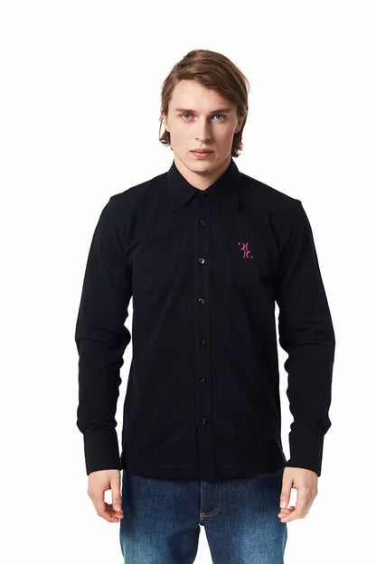 Black Cotton Men Shirt