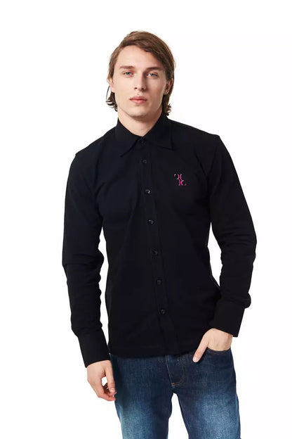 Black Cotton Men Shirt