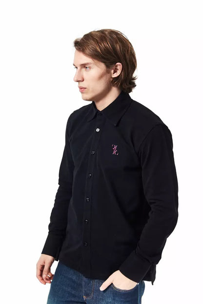 Black Cotton Men Shirt