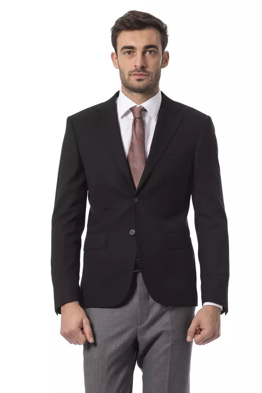 Black Wool Men Blazer