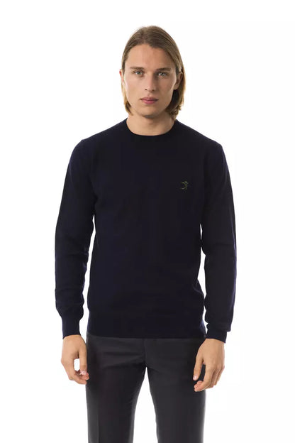 Blue Merino Wool Men Sweater