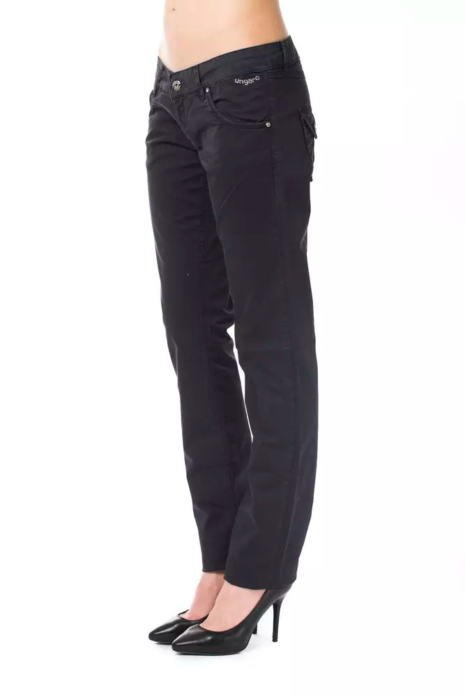 Blue Cotton Women Pants