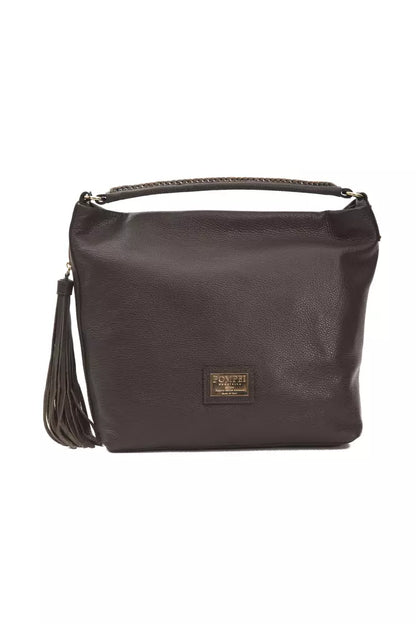 Elegant Leather Shoulder Bag in Rich Brown