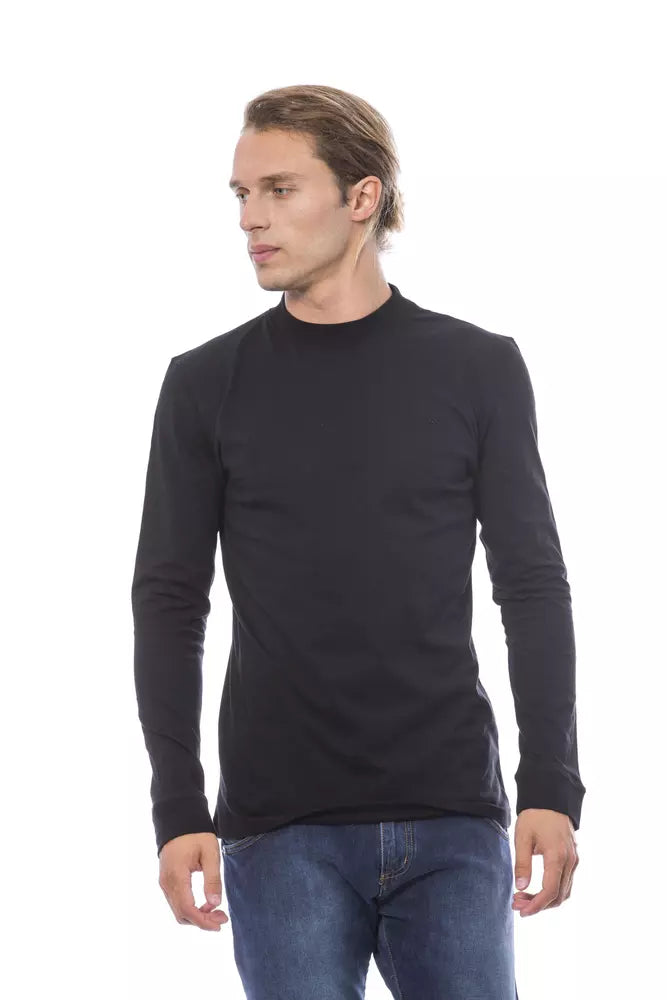 Black Cotton Men's Sweater