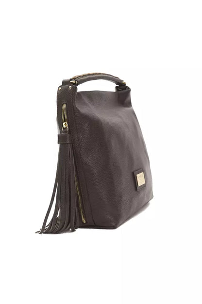 Elegant Leather Shoulder Bag in Rich Brown