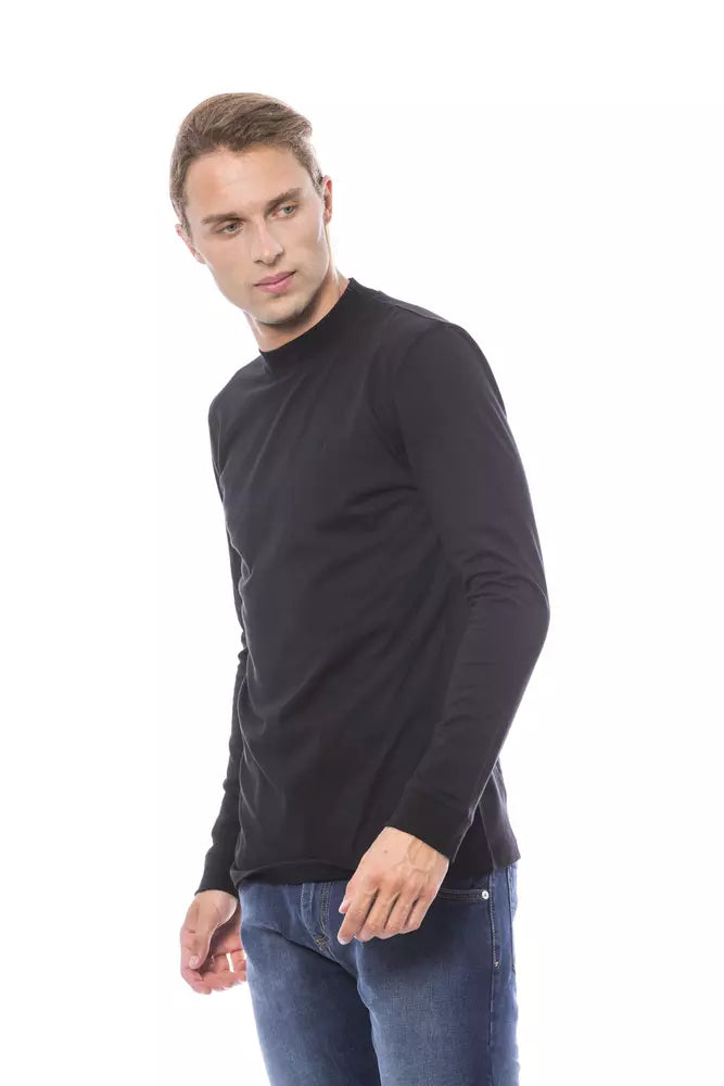 Black Cotton Men's Sweater