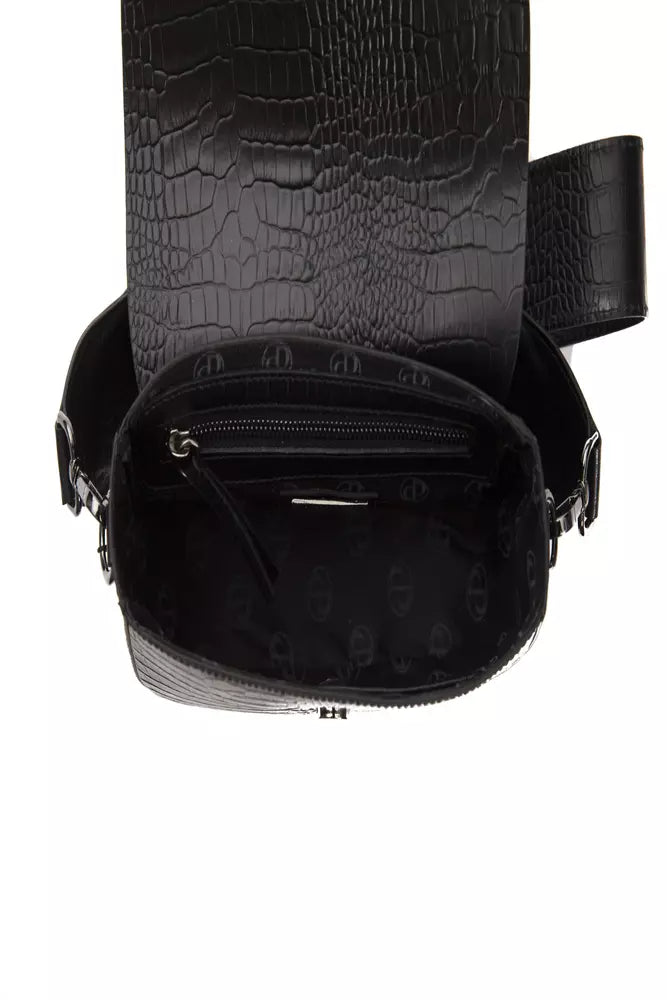 Black Leather Women Crossbody Bag