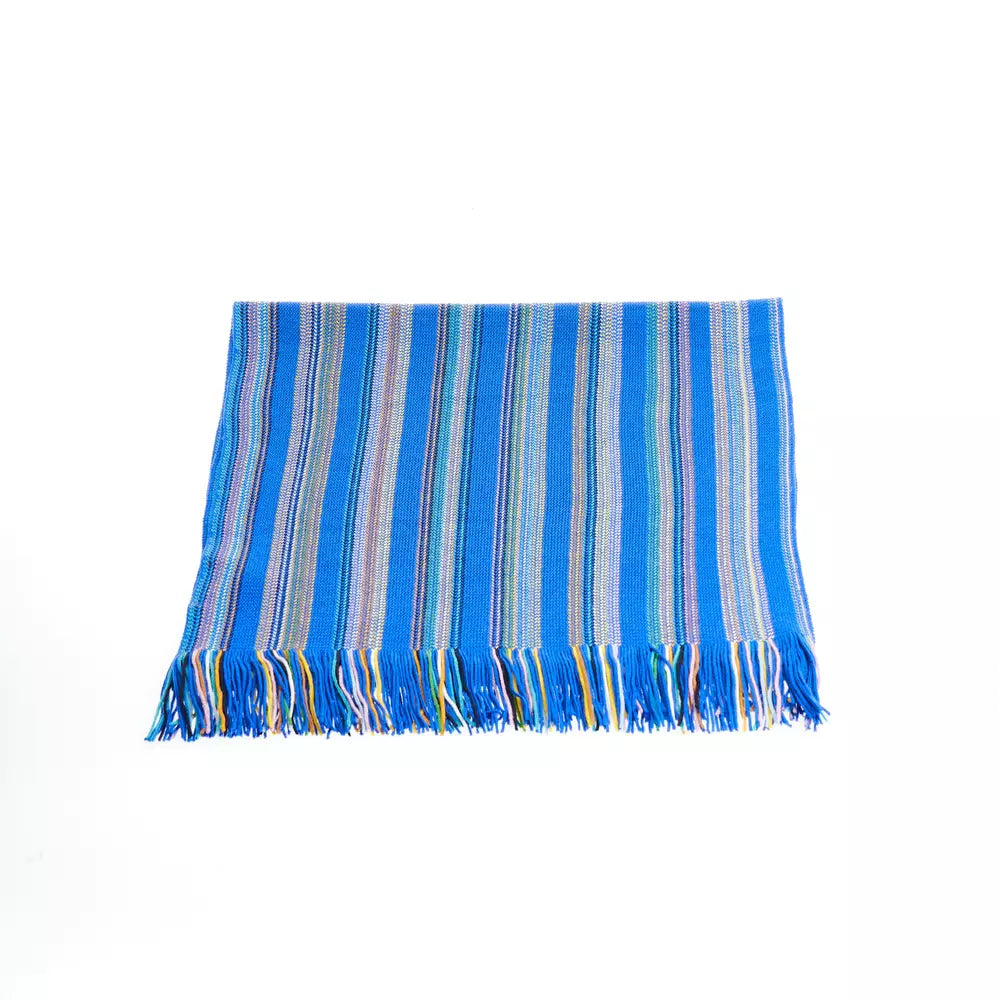 Vibrant Geometric Pattern Fringed Scarf