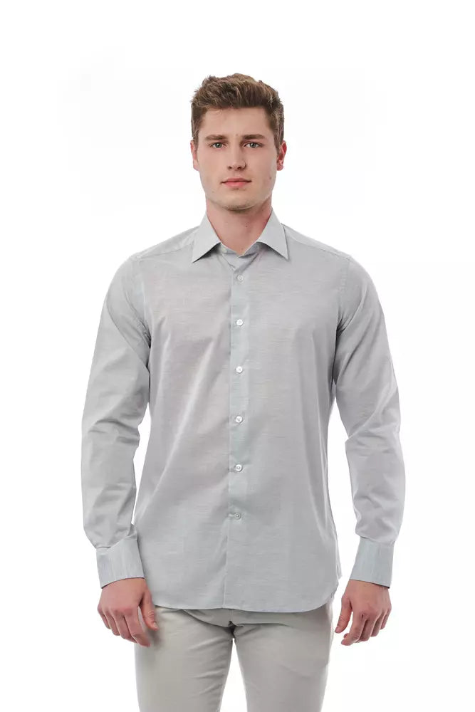 Gray Cotton Men Shirt