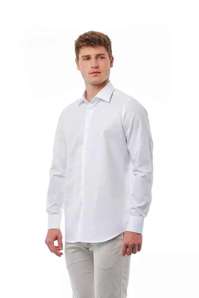 White Cotton Men Shirt