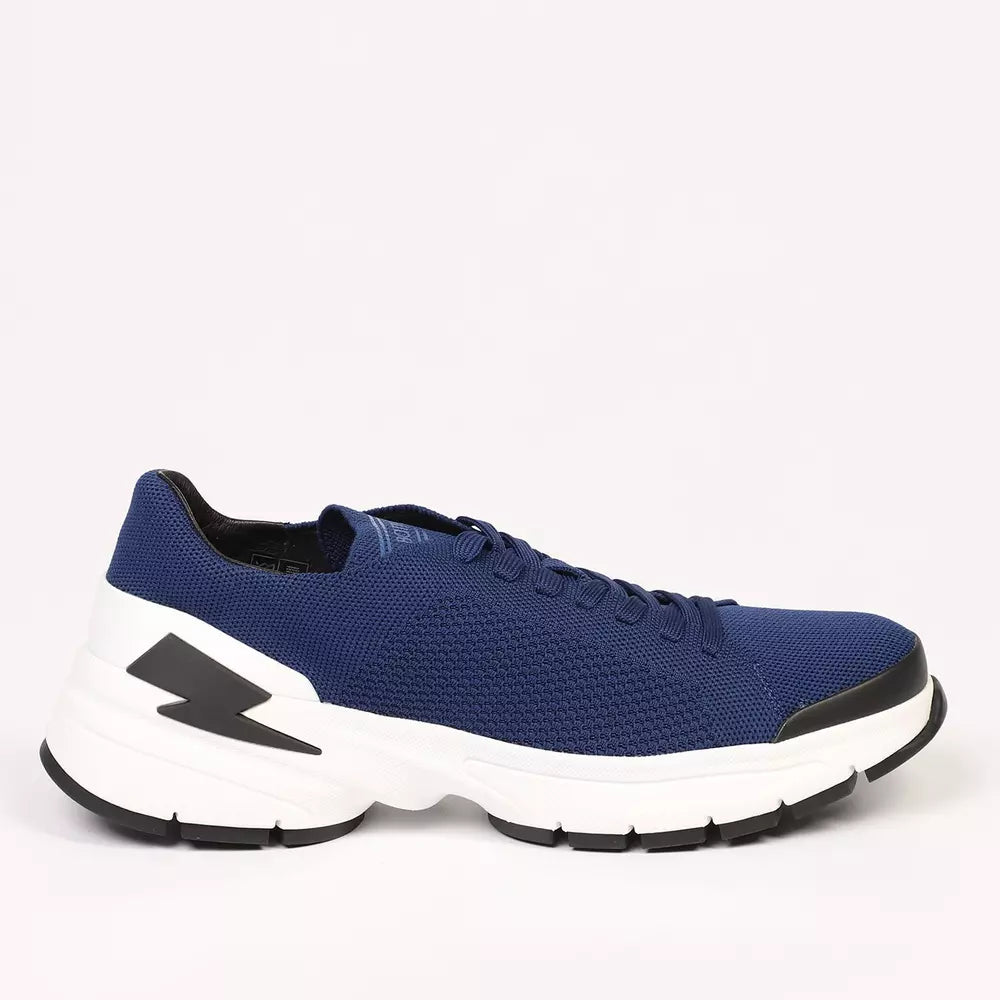 Blue Textile Men Sneaker