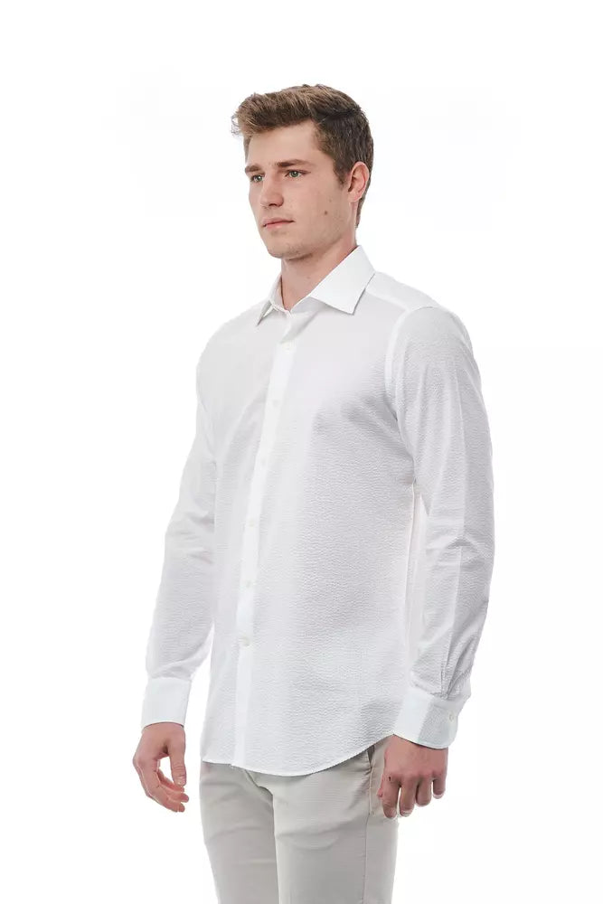 White Cotton Men Shirt