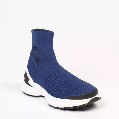 Blue Textile Men Sneaker